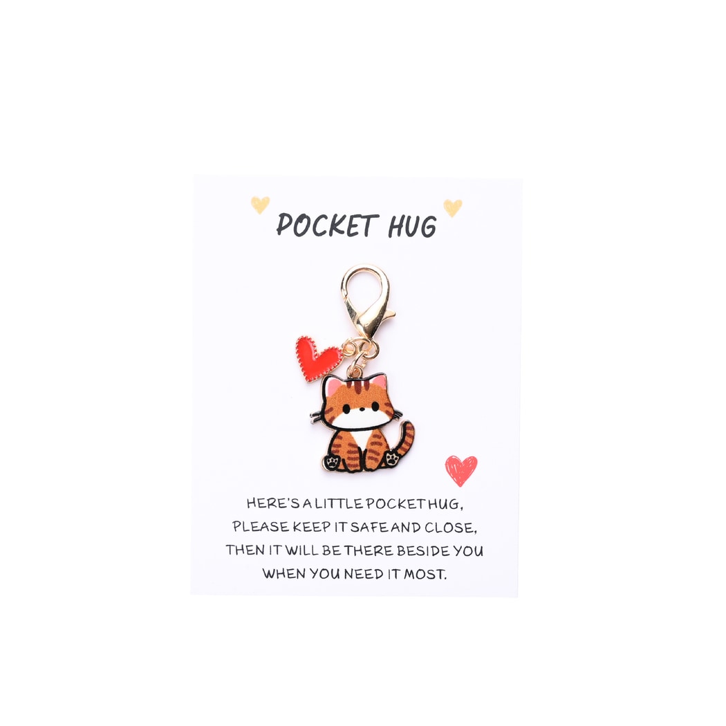 Taphug - Pocket Hug Cute Cat and Heart Keychain