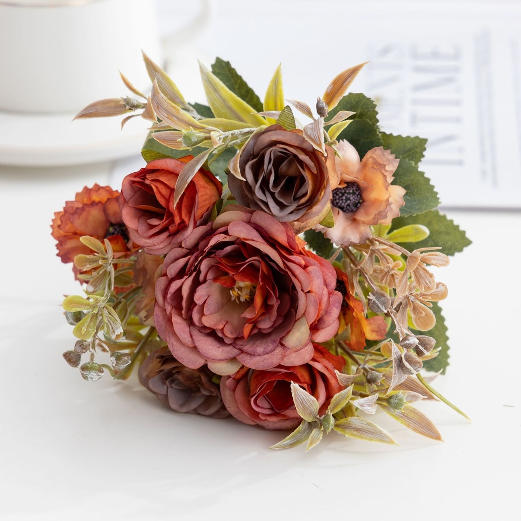 Roselle - Retro Style Rose Artificial Flowers Bouquet