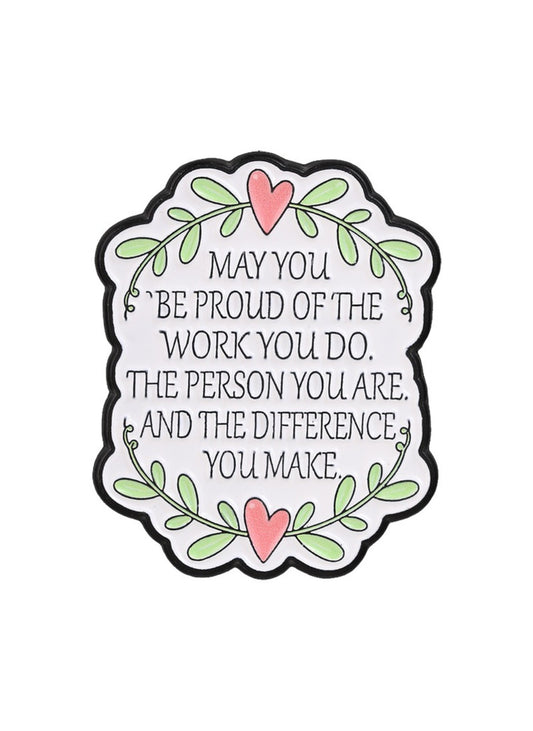 Pinori - Cute Cartoon Badge with Inspiring Words Pin Brooch Badge