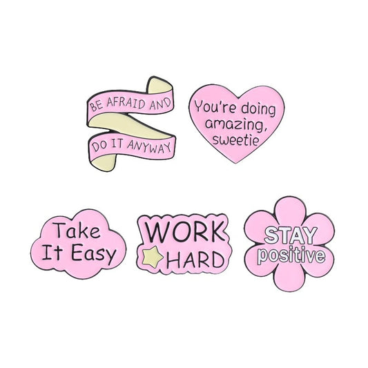 Pinori - Positive Quote Shape Decorative Pin