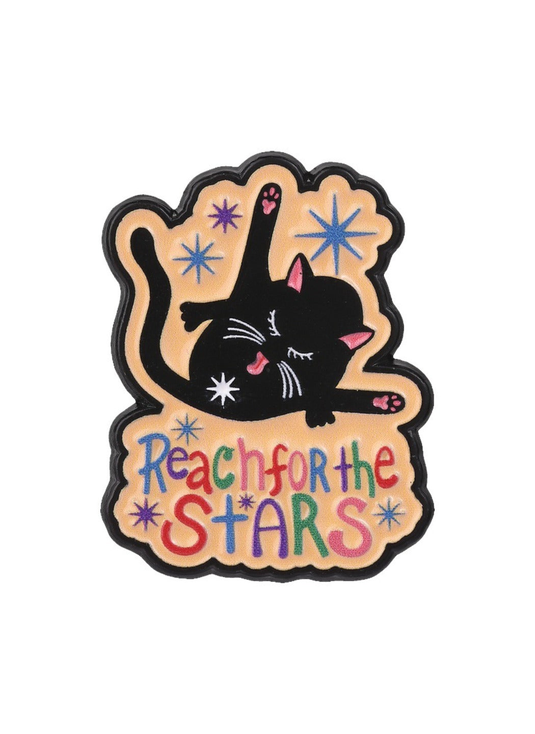 Pinori - Cat Brooch Badge, Cute Cartoon Dream Chasing Black Cat