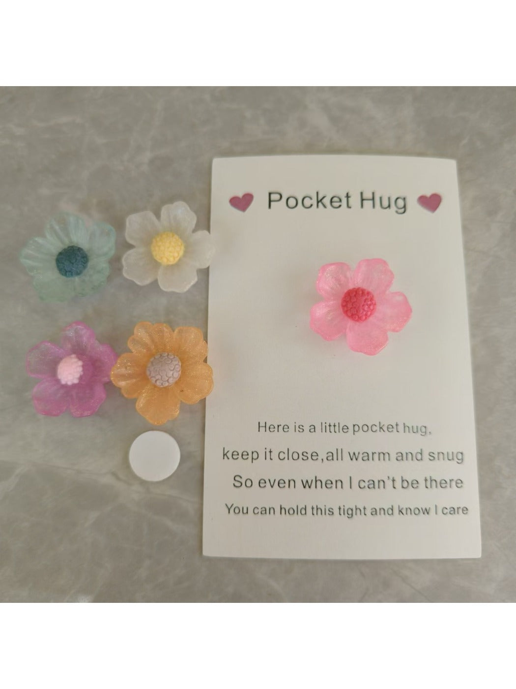 Taphug - Pocket Hug Peach Blossom pocket hug card and keepsake token
