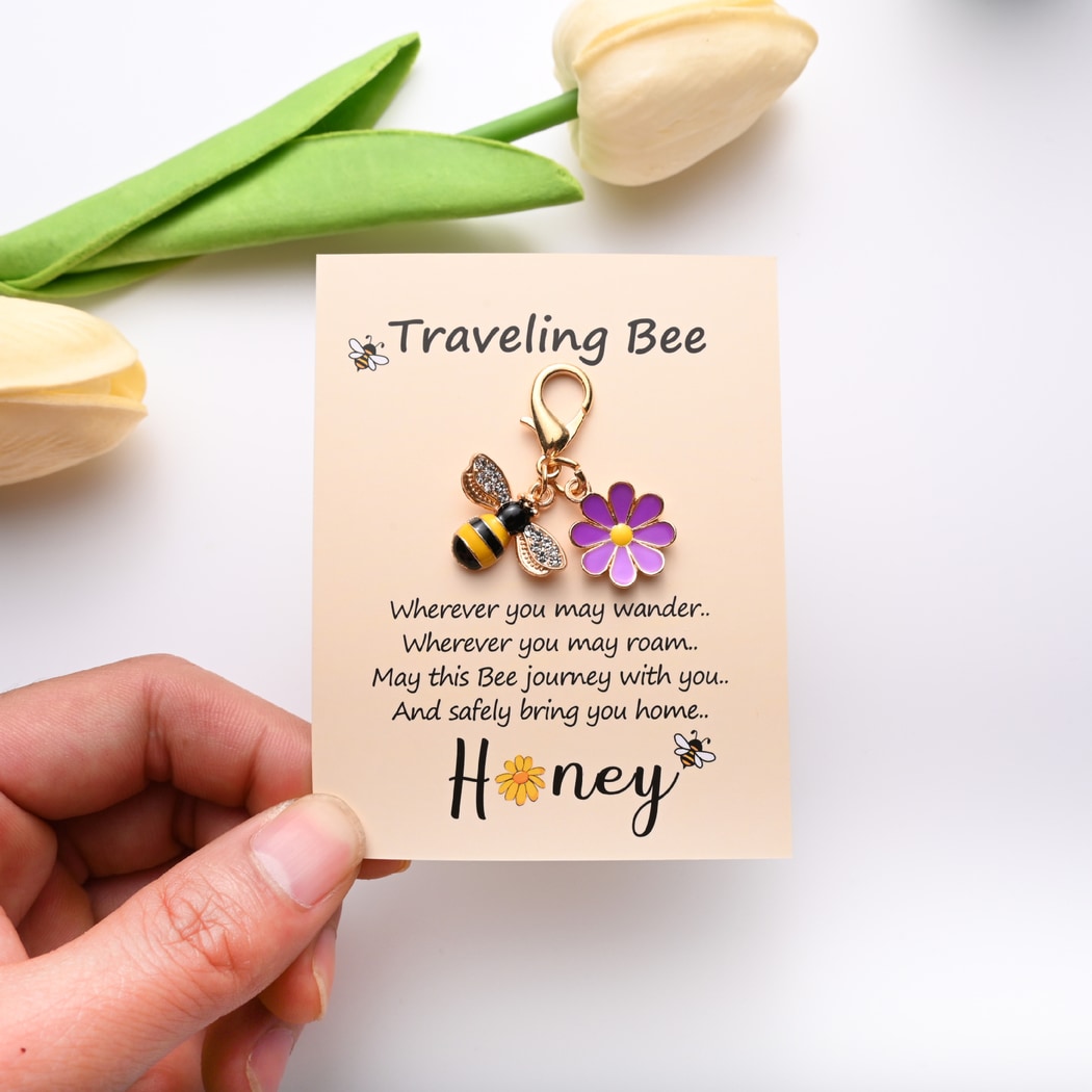 Taphug - Pocket Hug Decorative Bee Flower Keychain