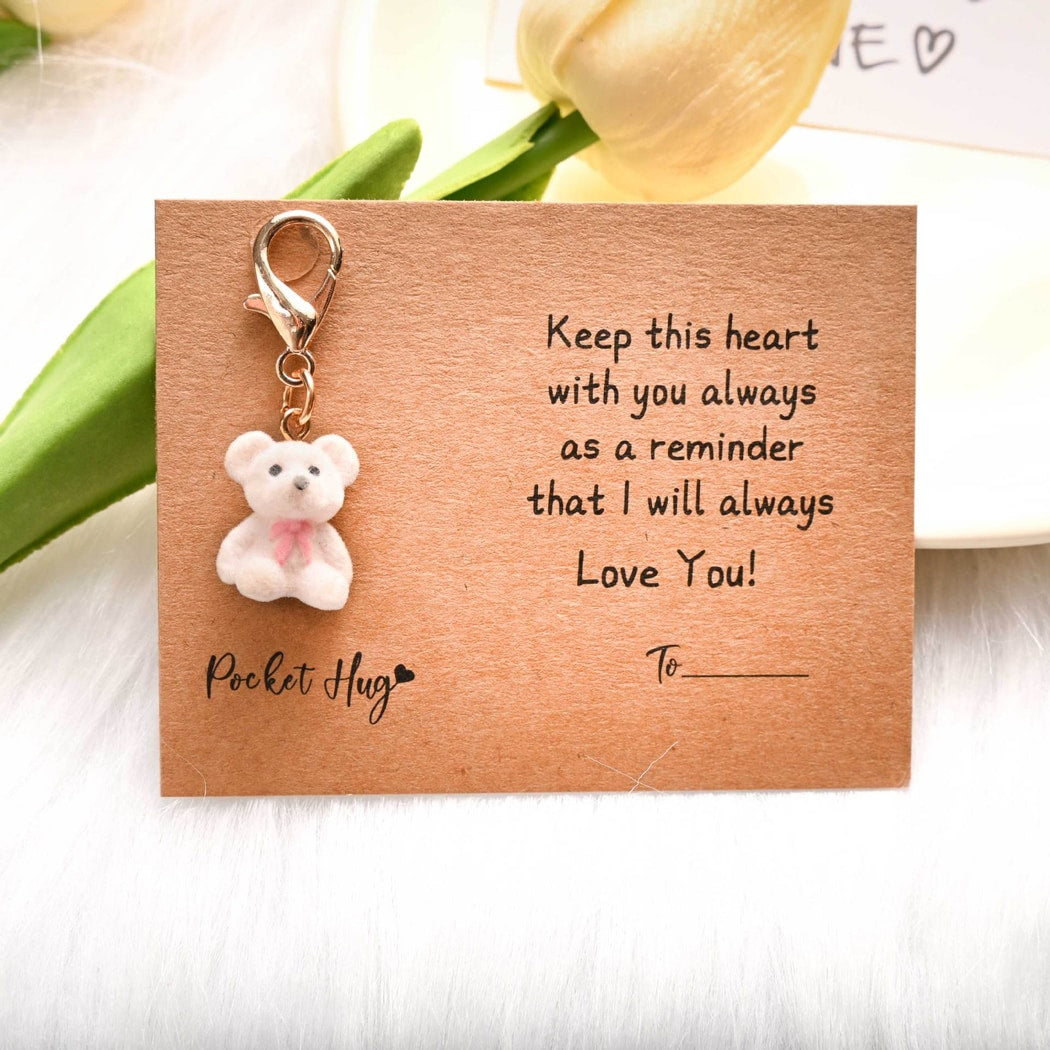 Taphug - Cute Pocket Hug Bow Bear Charm Keychain