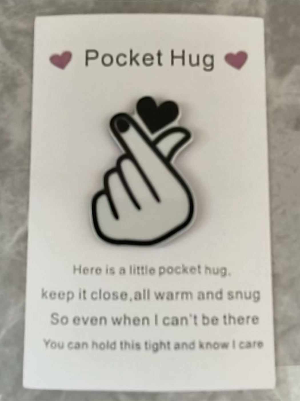 Taphug - Pocket Hug Hand Heart Gesture pocket hug card and keepsake token