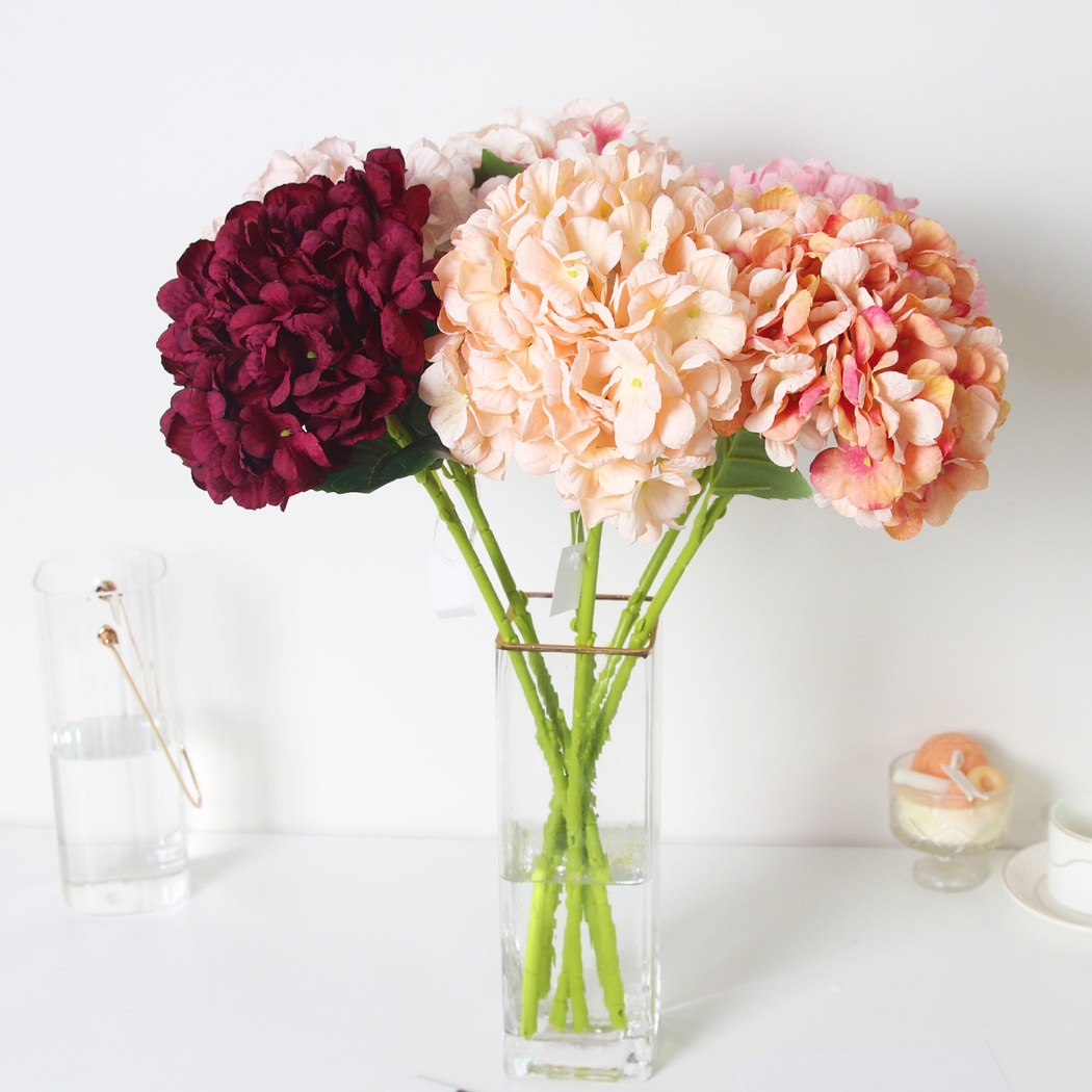 Roselle - Artificial Hydrangea Bouquet Single Stem
