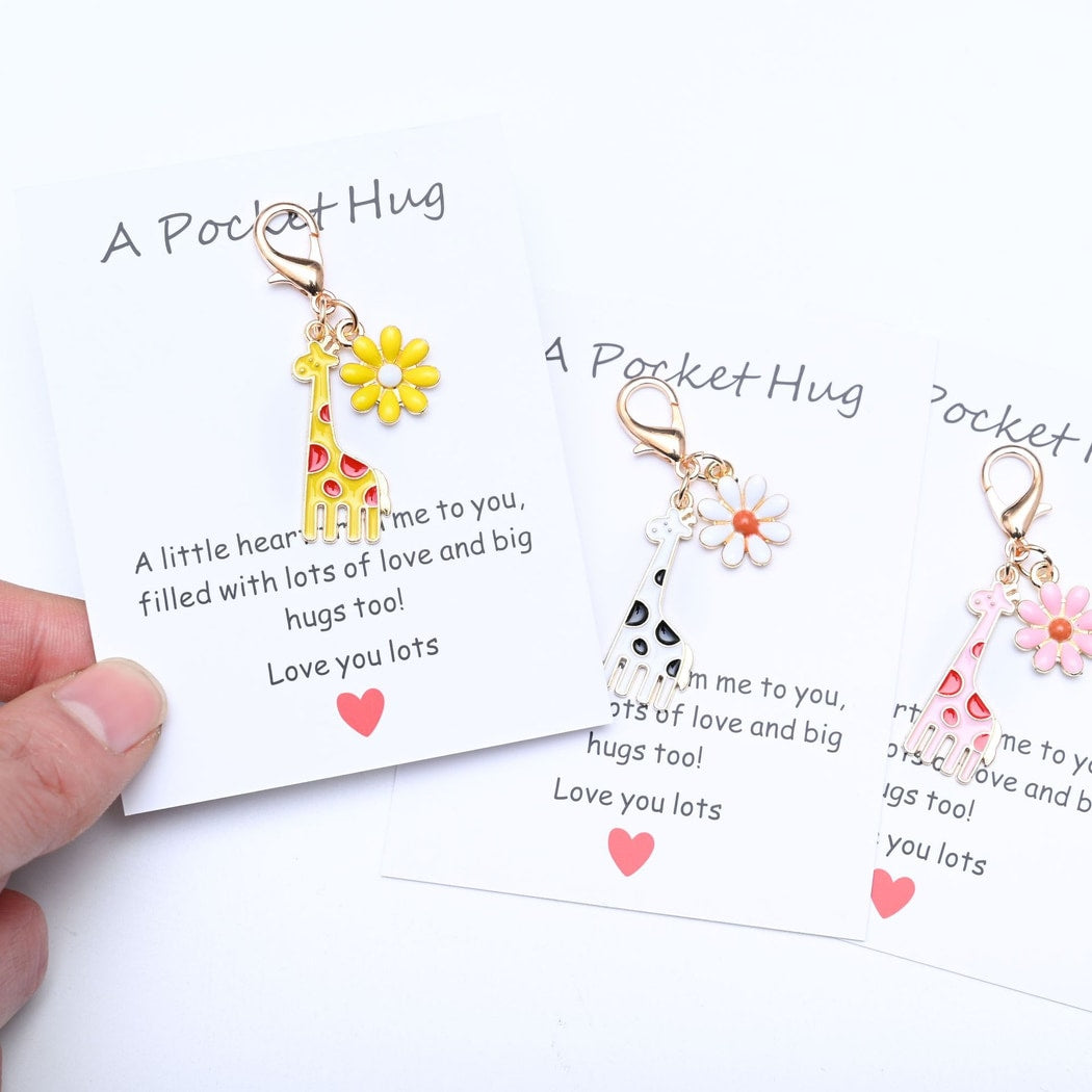 Taphug - Pocket Hug Cartoon Giraffe Keychain