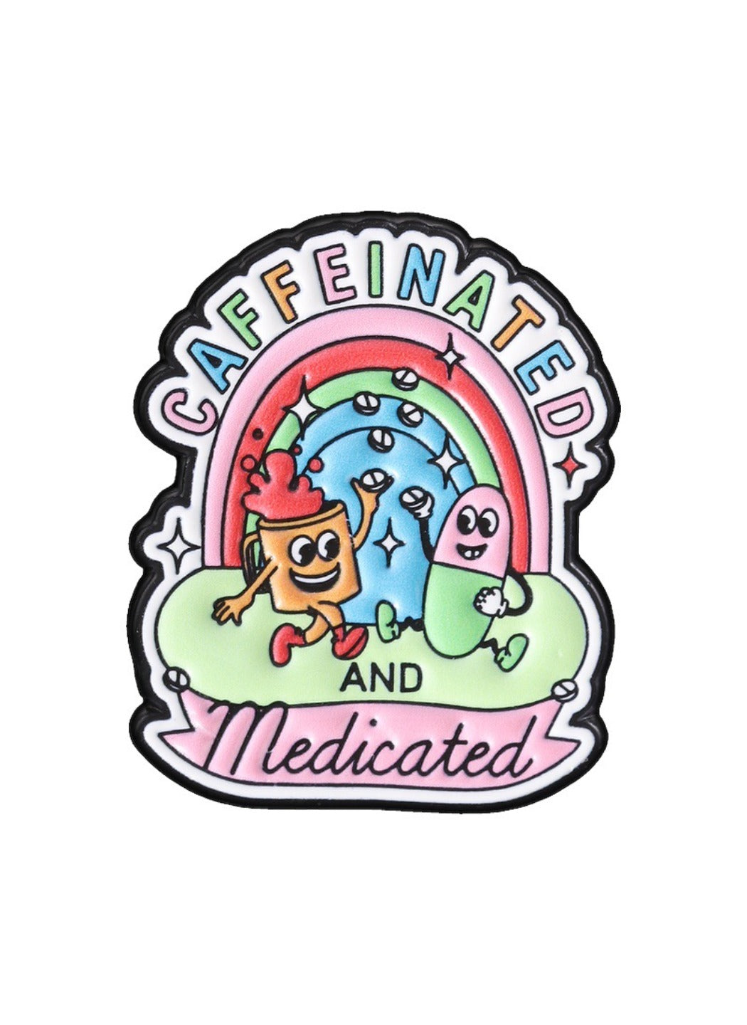 Pinori - Cute Cartoon Rainbow Coffee Capsule Pin Brooch Badge