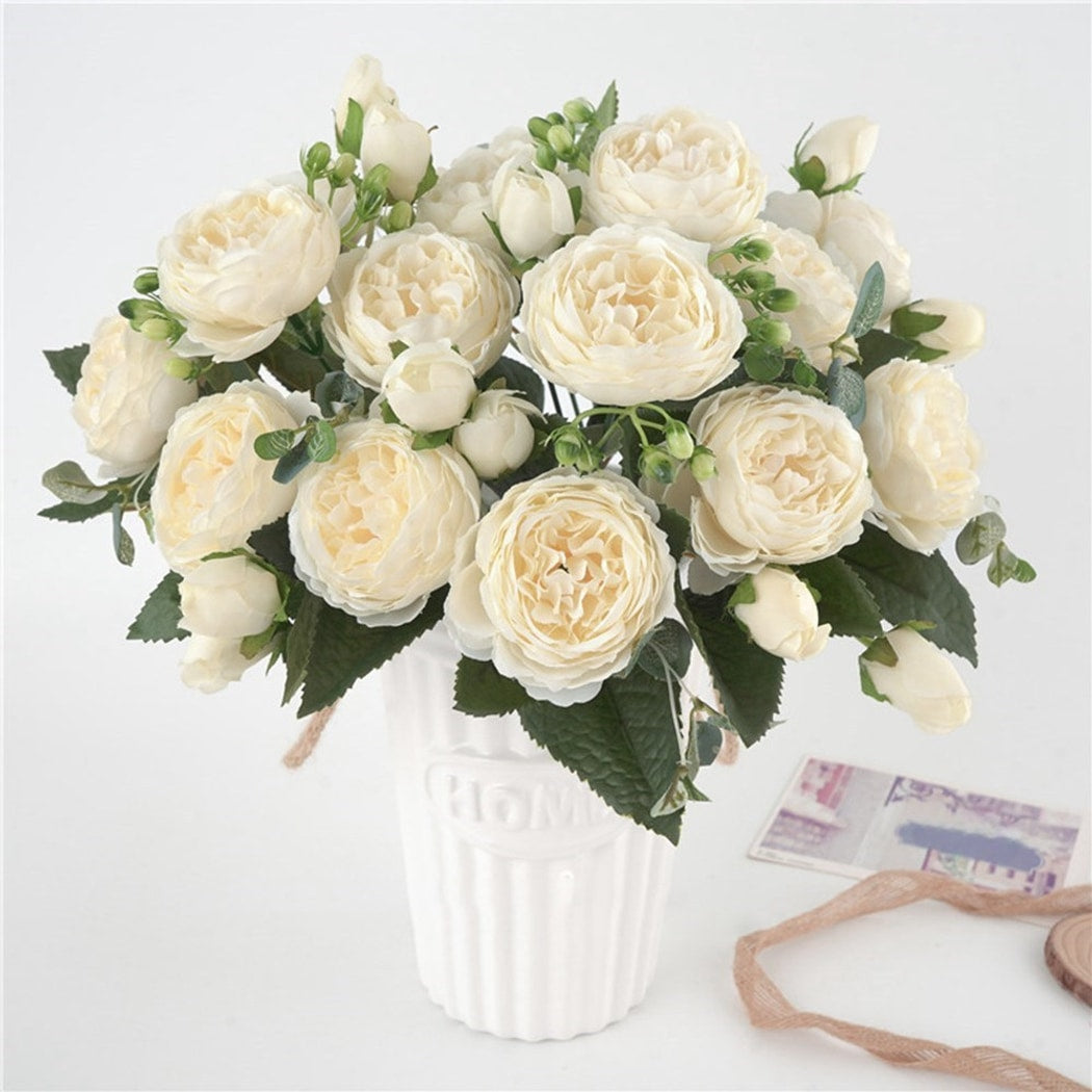 Roselle - Opulent Decorative Artificial Peony Bouquet