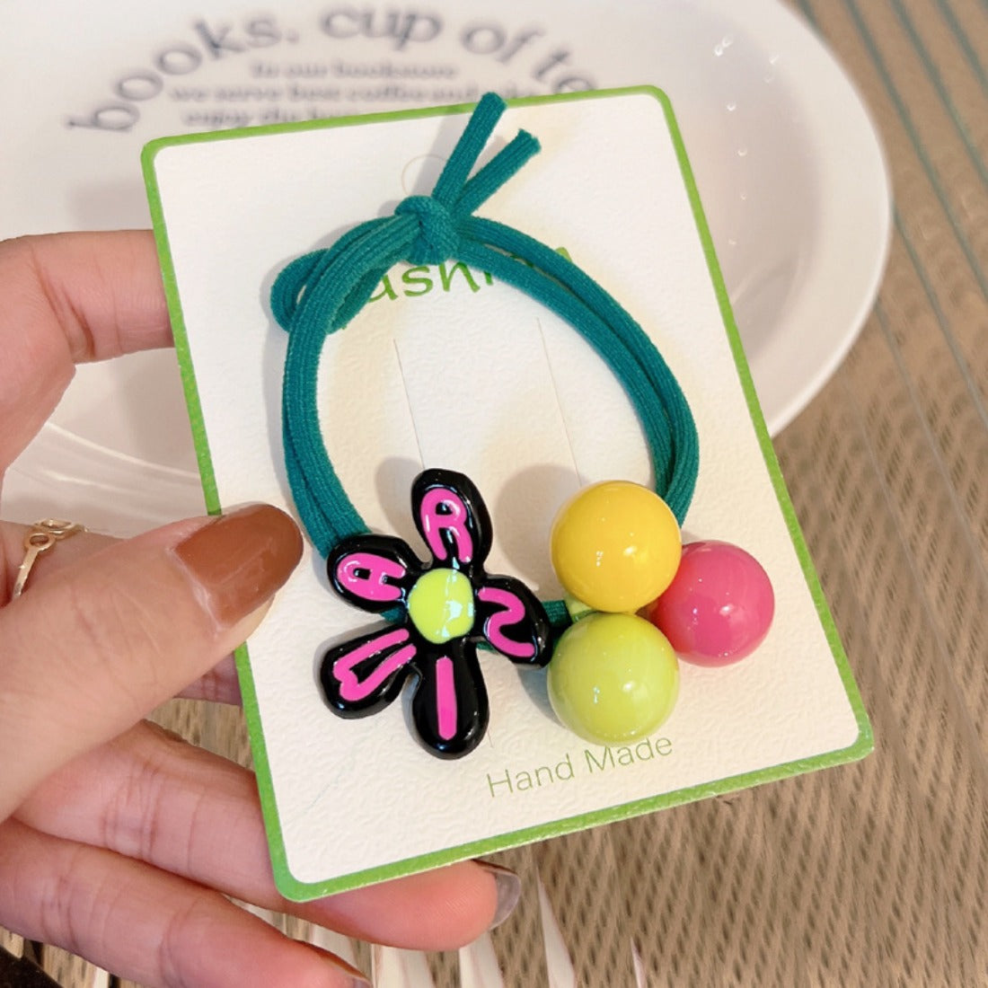 Cico - Candy Bright Color Flower Ball Hair Tie