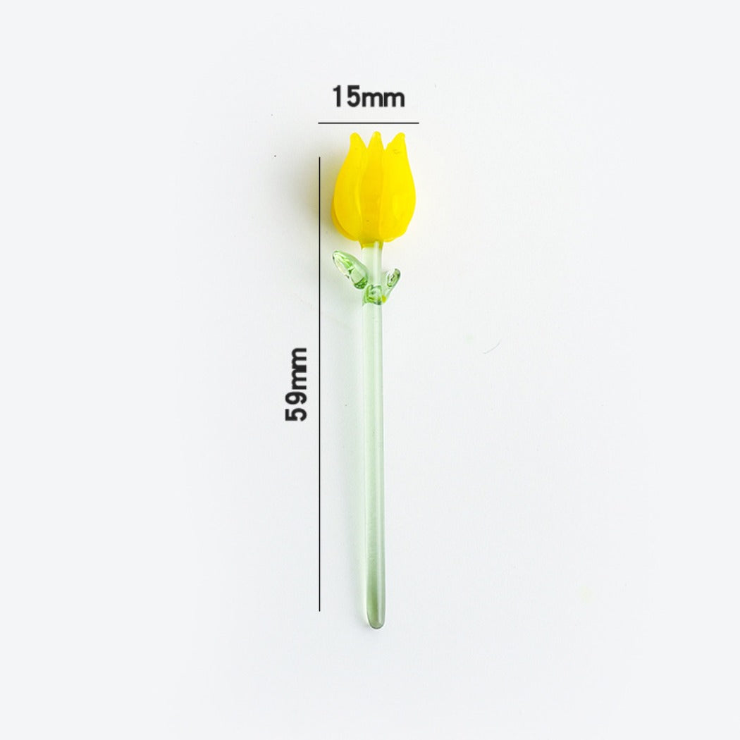 Miniature glass rose with a glossy finish reflecting light on its petals