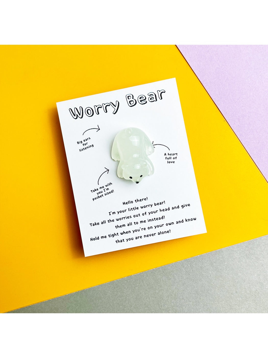 Taphug - Pocket Hug Worry Bear Comfort Card pocket hug card and keepsake token view 9