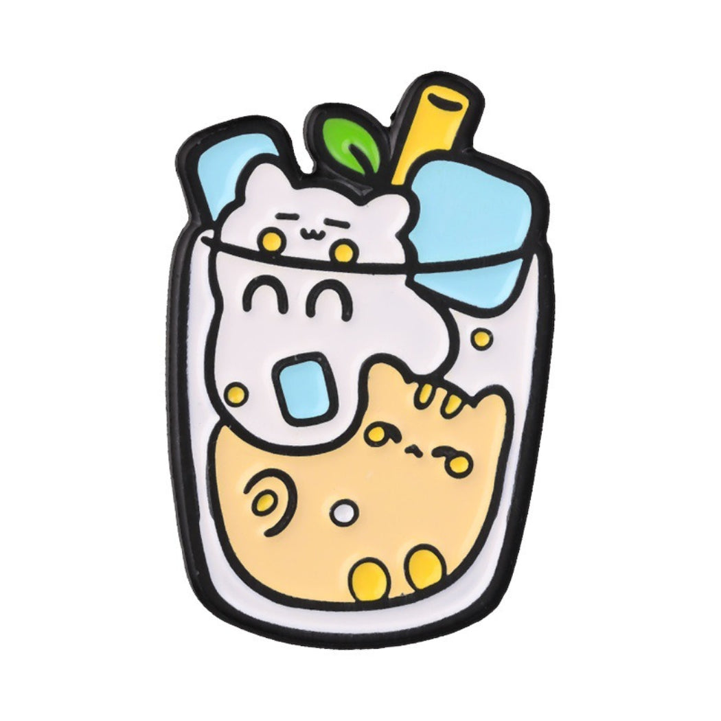 Pinori Cat Drink Cup Enamel Pin Set