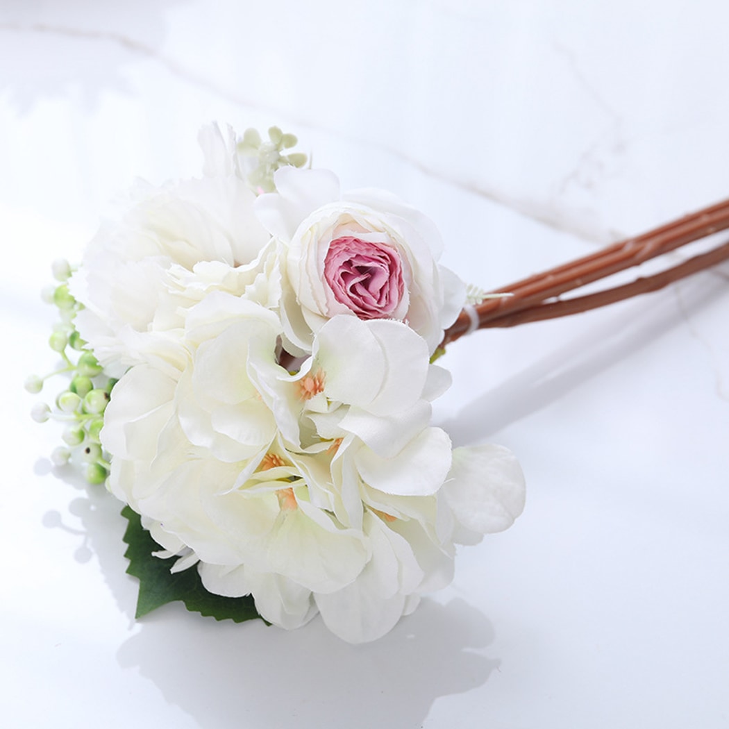 Roselle - Artificial Hydrangea and Rose Mixed Bouquet