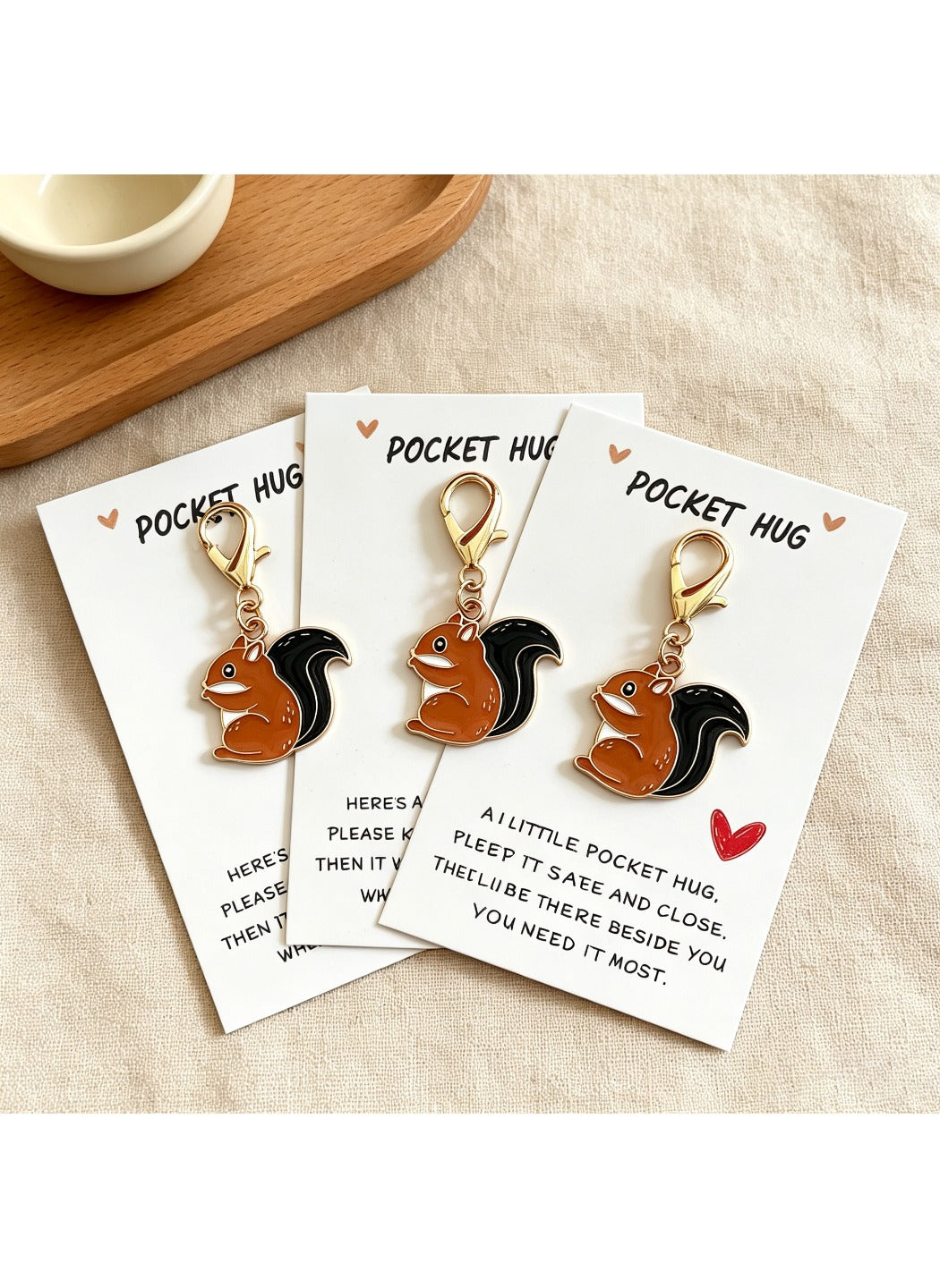 Taphug  - Alloy Pocket Hug Card Squirrel Keychain