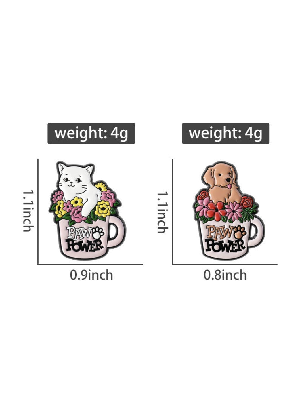 Pinori - Pets in Flower Cup Brooch