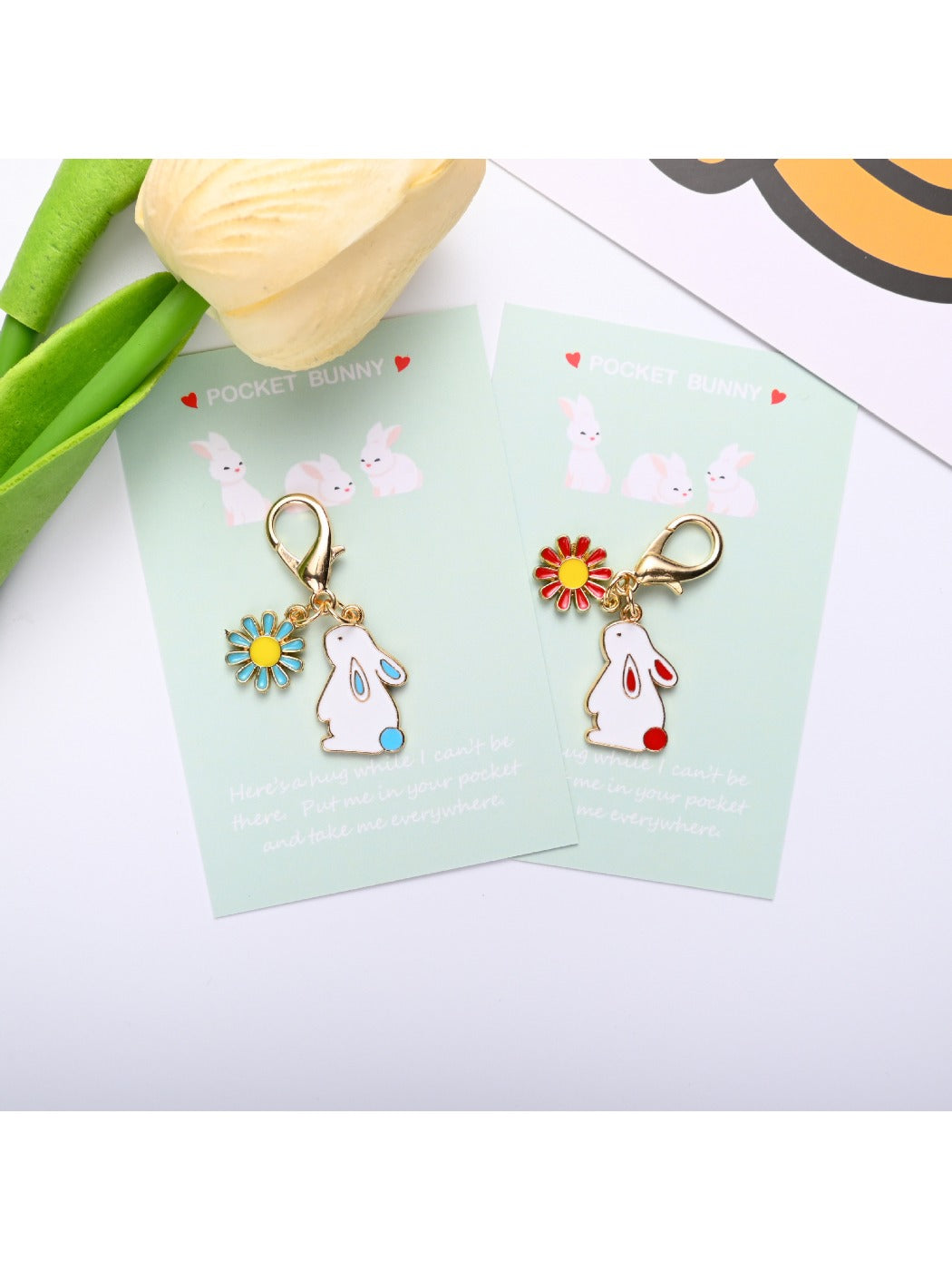Himori - Adorable Rabbit Daisy Keyring keyring accessory view 2