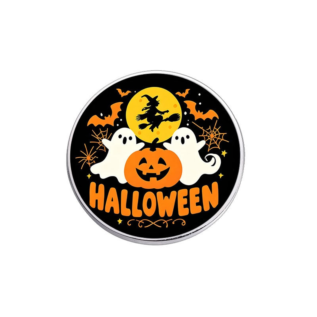 Pinori - Halloween Pumpkin Letter Round Brooch