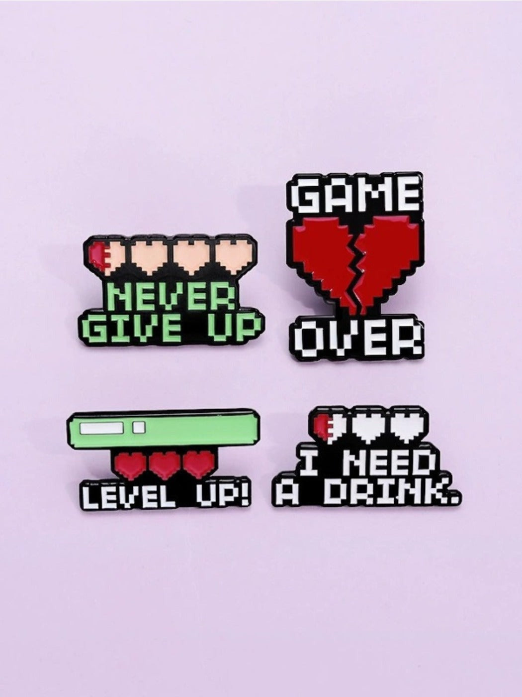 Pinori - Heart Shaped Game Life Bar Brooch