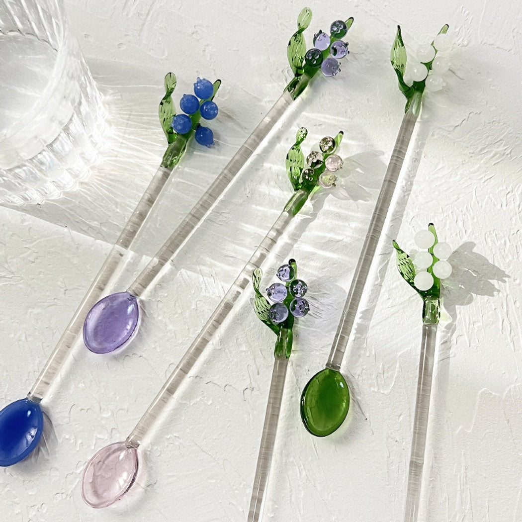 Glasira - Cute Blueberry Long Handle Spoon