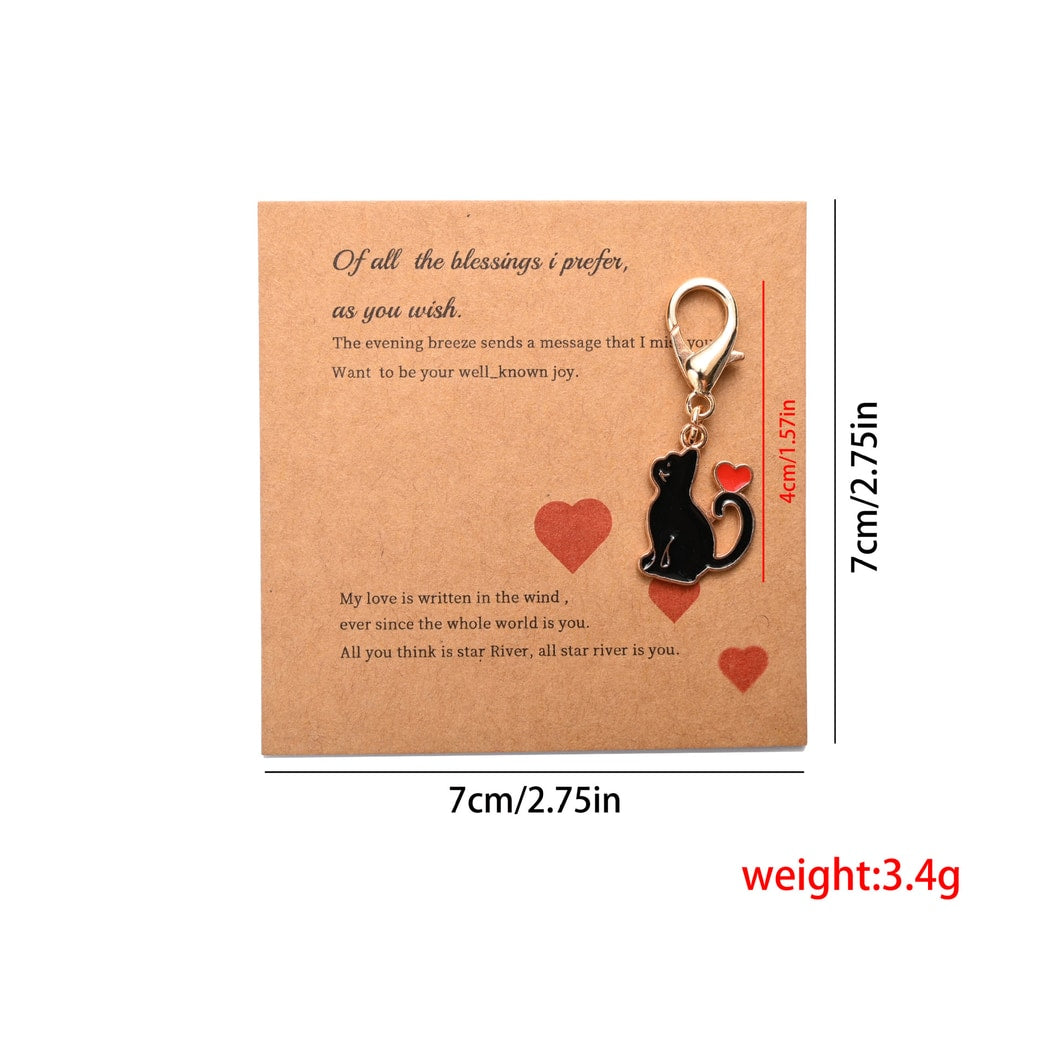 Taphug - Pocket Hug Cartoon Heart Cat Charm Keychain