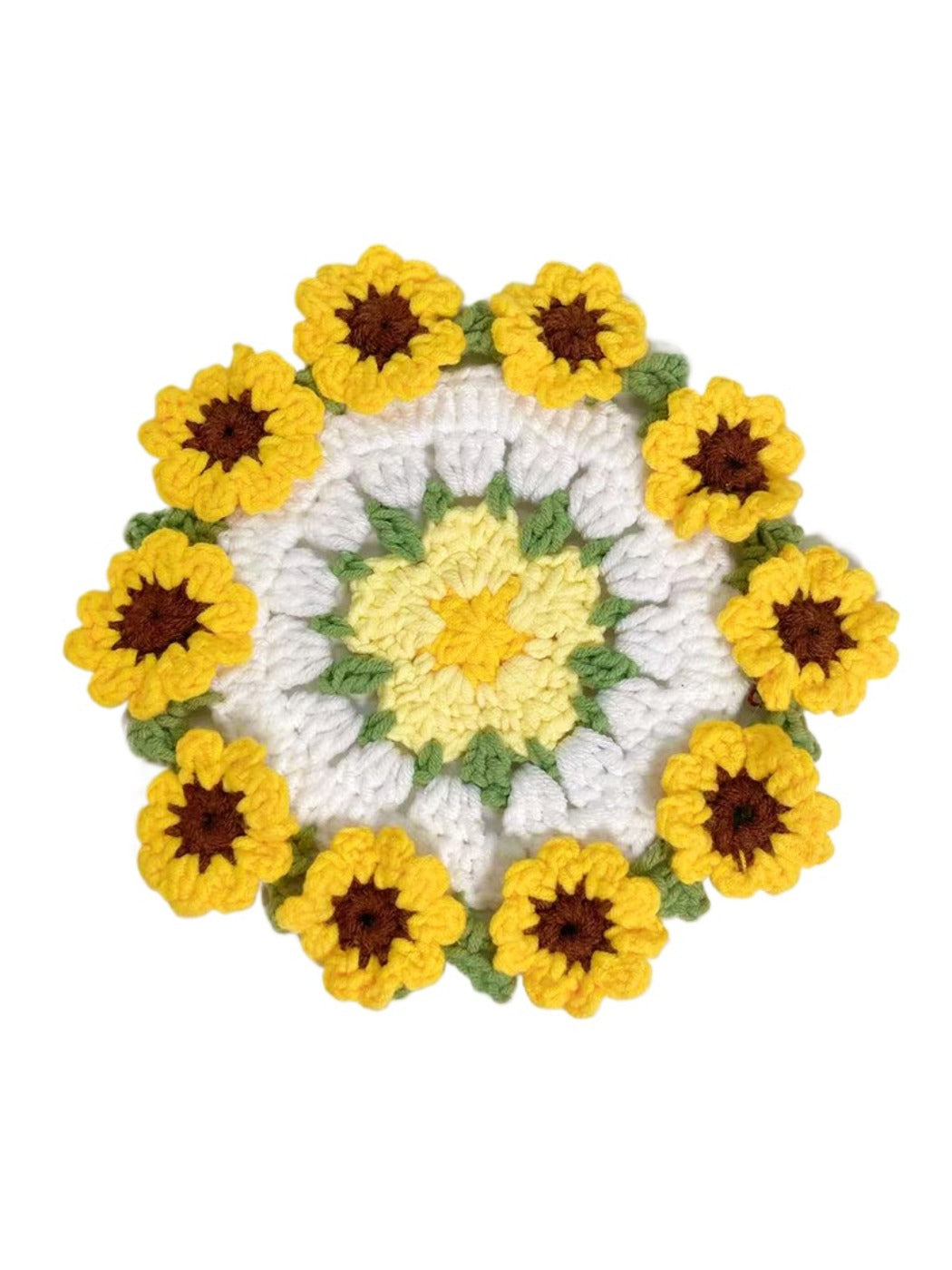 Kovira - New Cute Sunflower Coasters Crocheted Table Mats