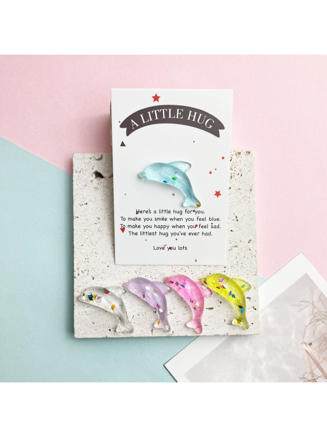 Taphug - Pocket Hug Inspirational Dolphin pocket hug card and keepsake token