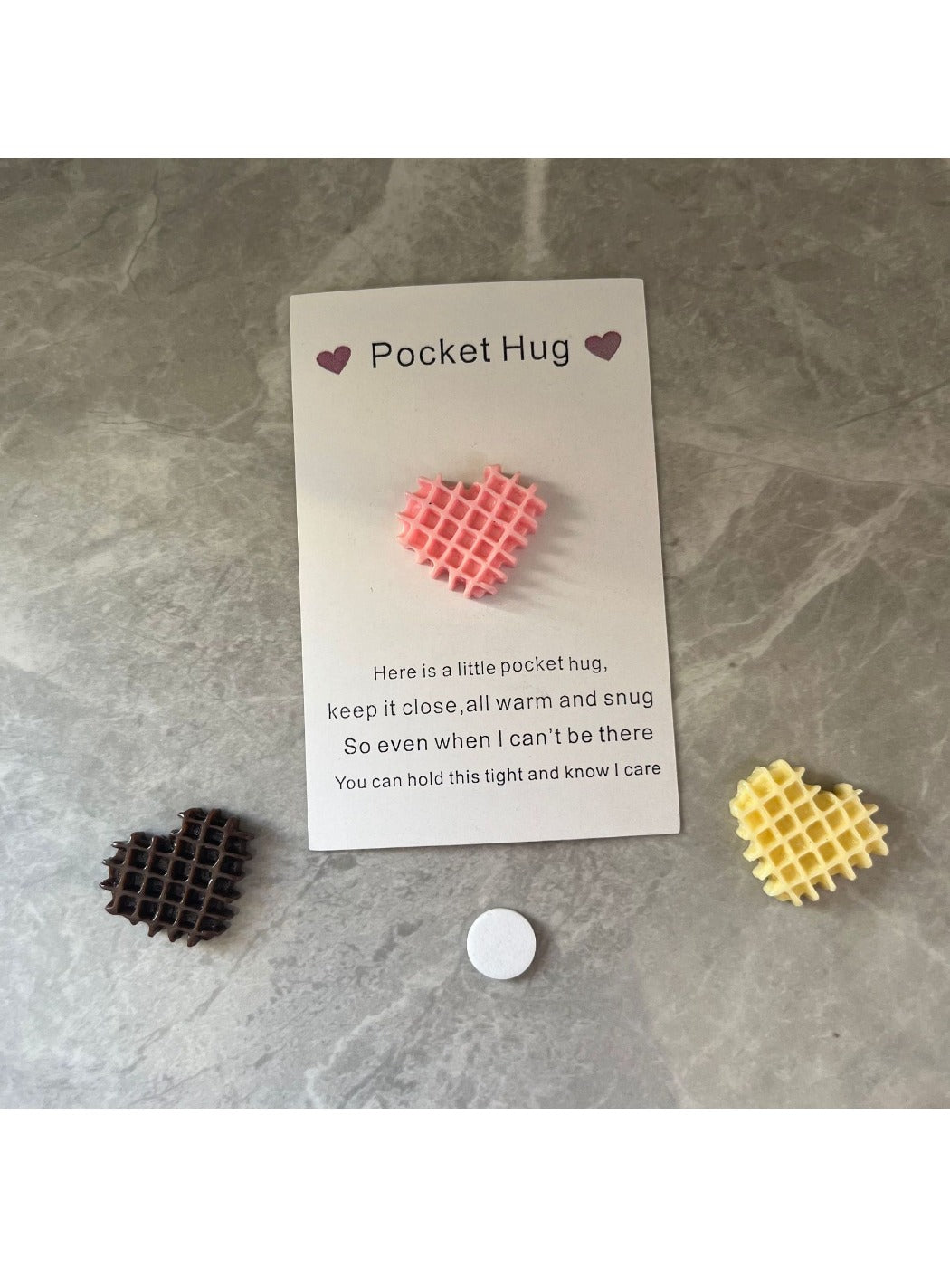 Taphug - Pocket Hug Unique Wafer Heart pocket hug card and keepsake token
