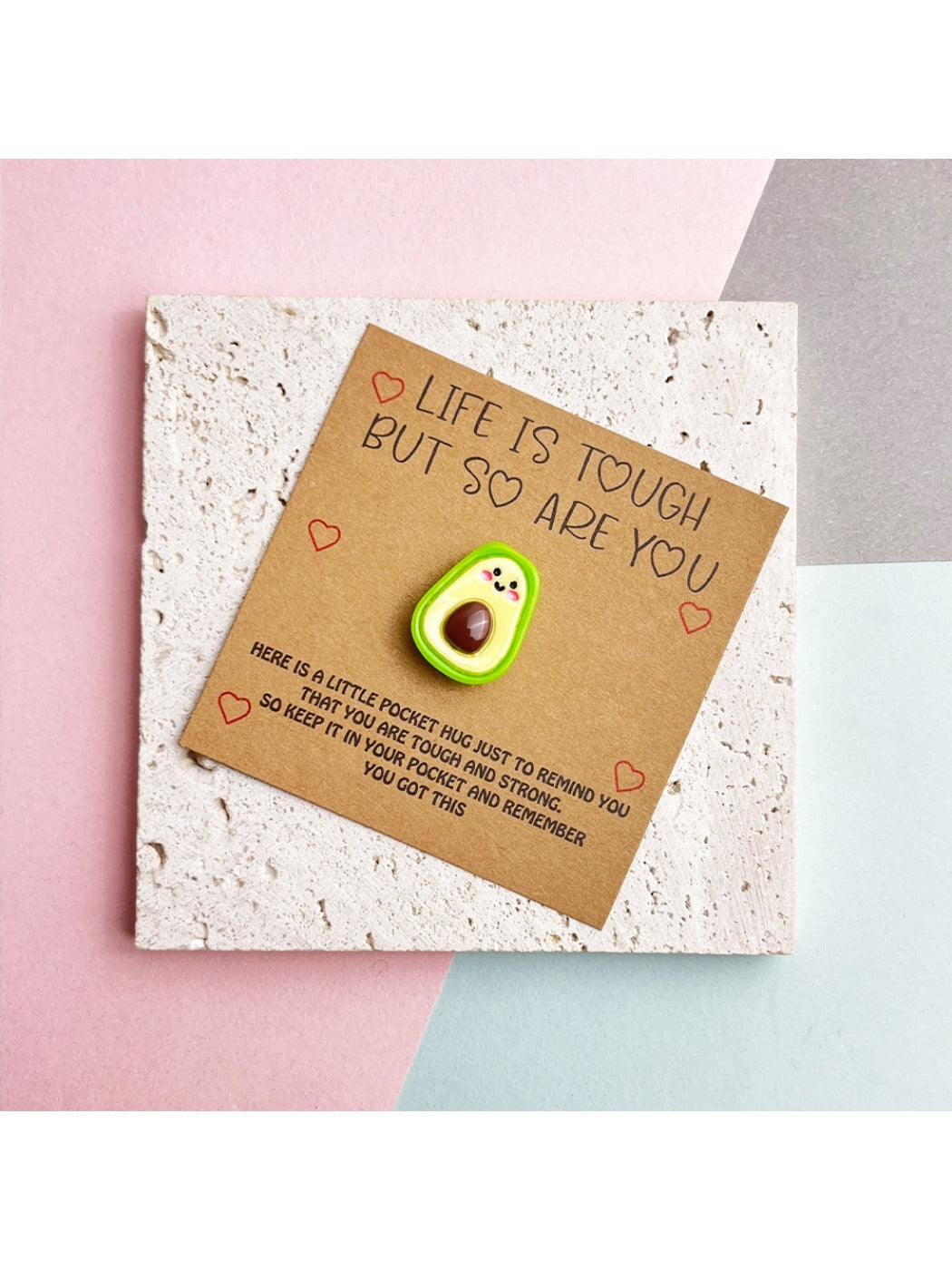 Taphug - Pocket Hug Fruit Avocado pocket hug card and keepsake token view 3