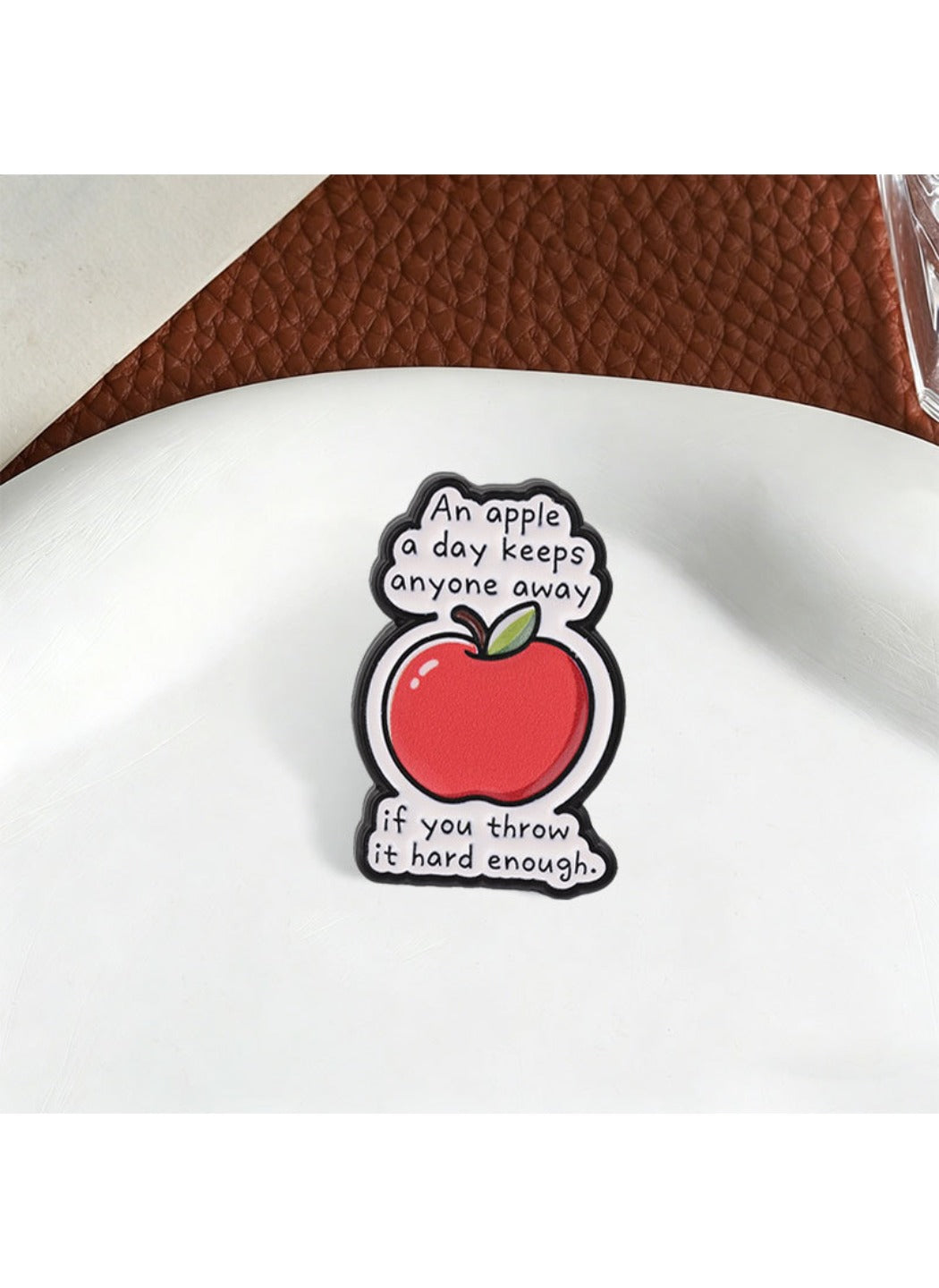 Pinori - Apple Brooch Badge, Cute Cartoon Red Apple Pin