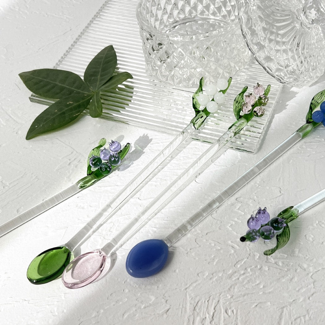 Glasira - Cute Blueberry Long Handle Spoon