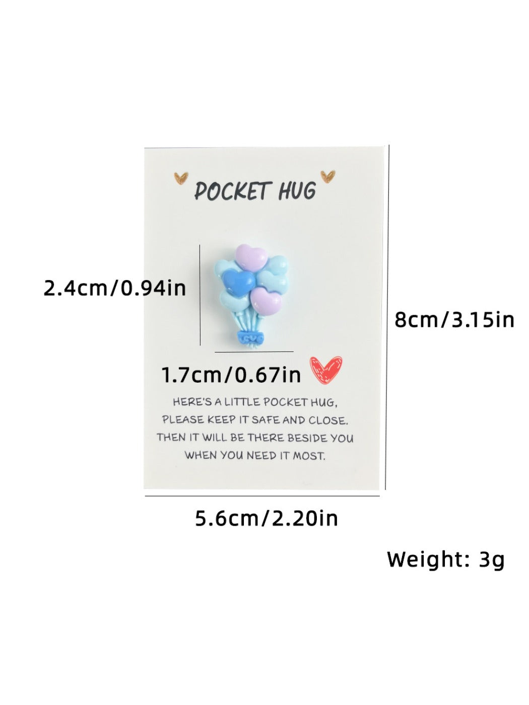 Taphug - Pocket Hug Hot Air Balloon Love pocket hug card and keepsake token view 5