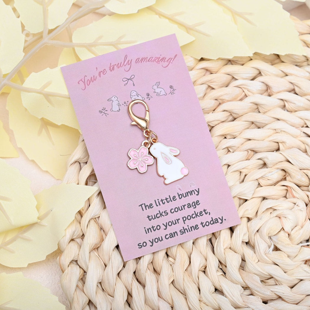 Taphug - Pink Pocket Hug Rabbit Keychain