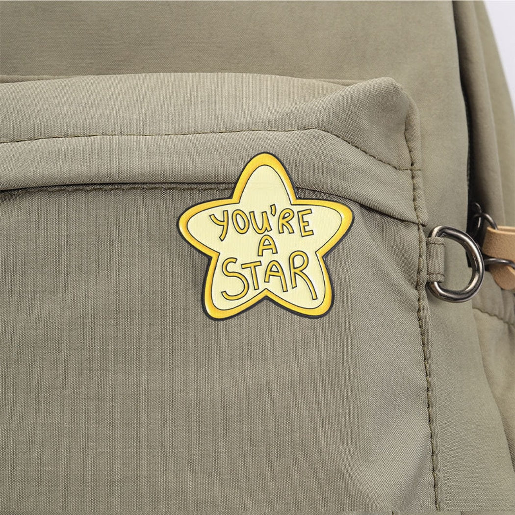 Pinori - Painted Finish Yellow Star Brooch Pin