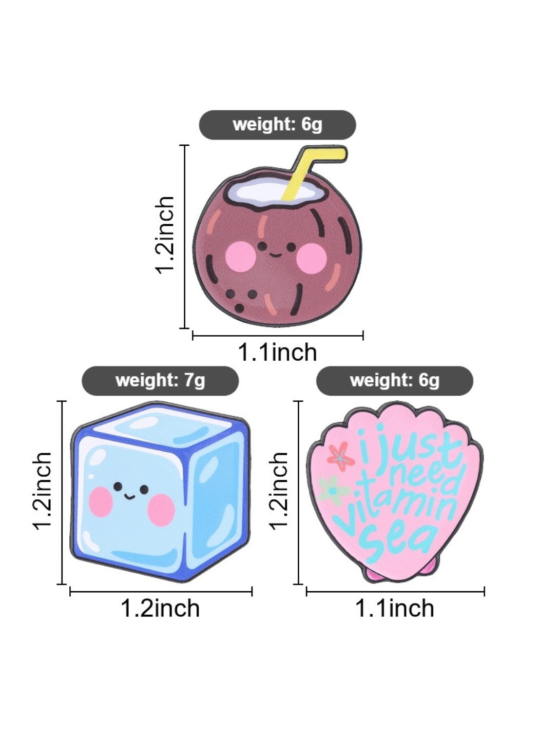 Pinori - Cute Cartoon Tropical Pattern Pin Brooch Badge