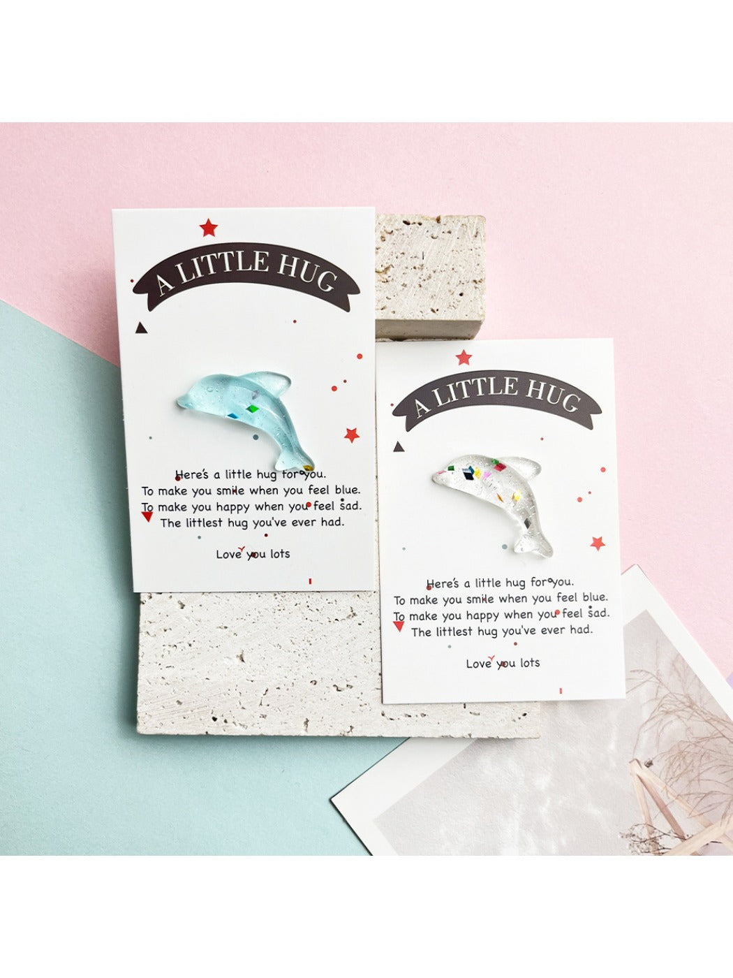 Taphug - Pocket Hug Inspirational Dolphin pocket hug card and keepsake token view 2