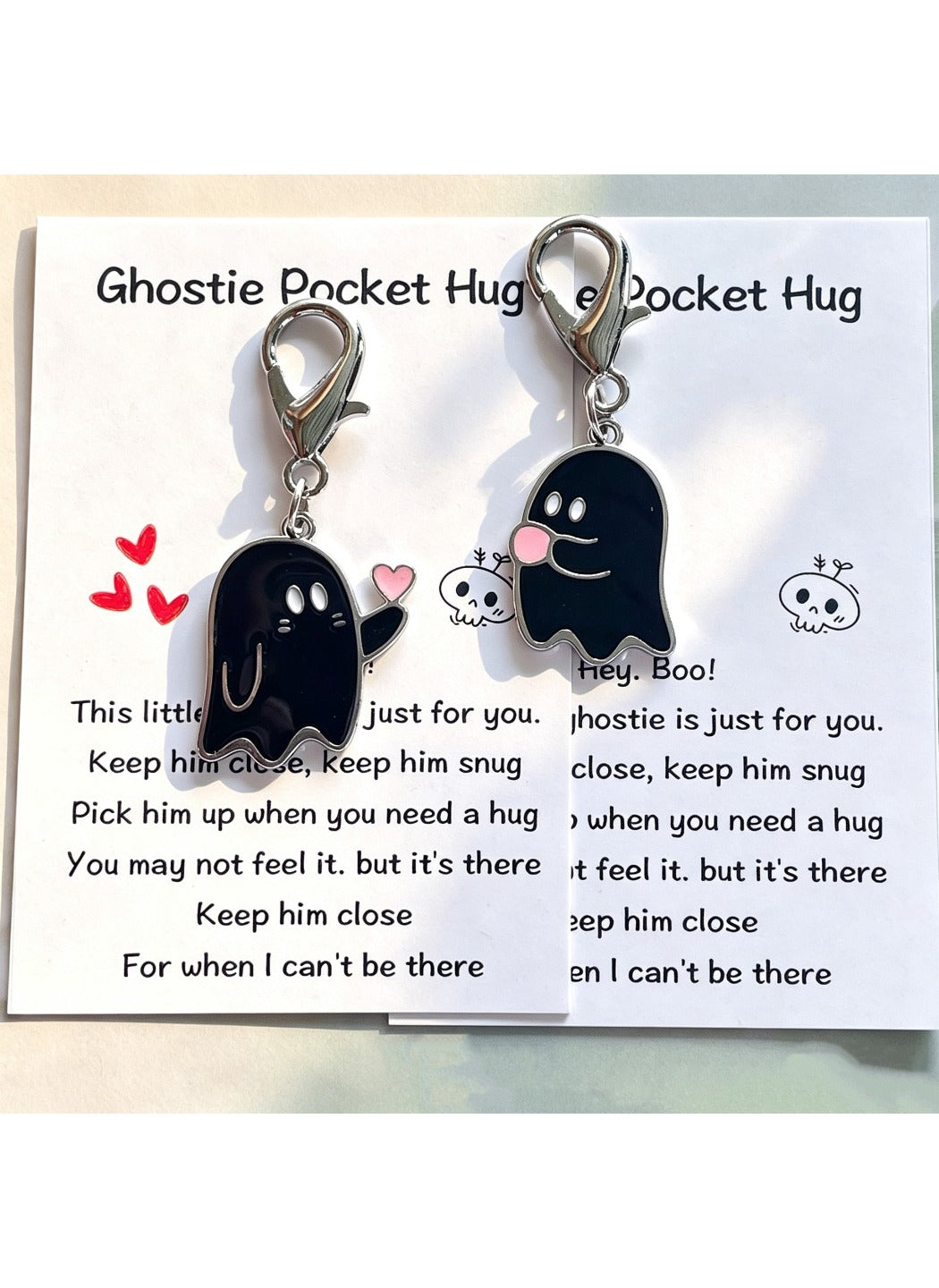 Taphug  - Alloy Pocket Hug Card Ghost Keychain