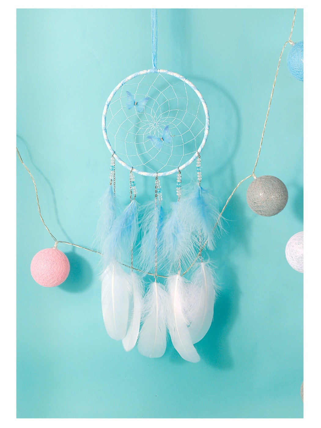Somnira dream catcher wind chime with colorful butterfly decorations and hanging beads