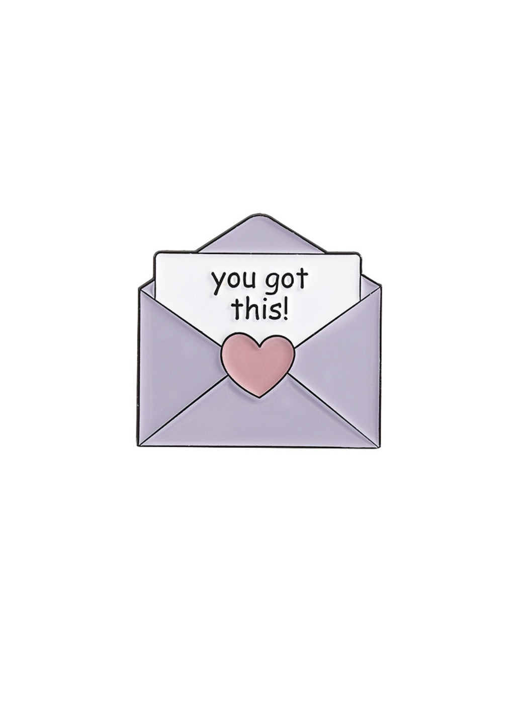 Pinori envelope brooch shown from an overhead perspective
