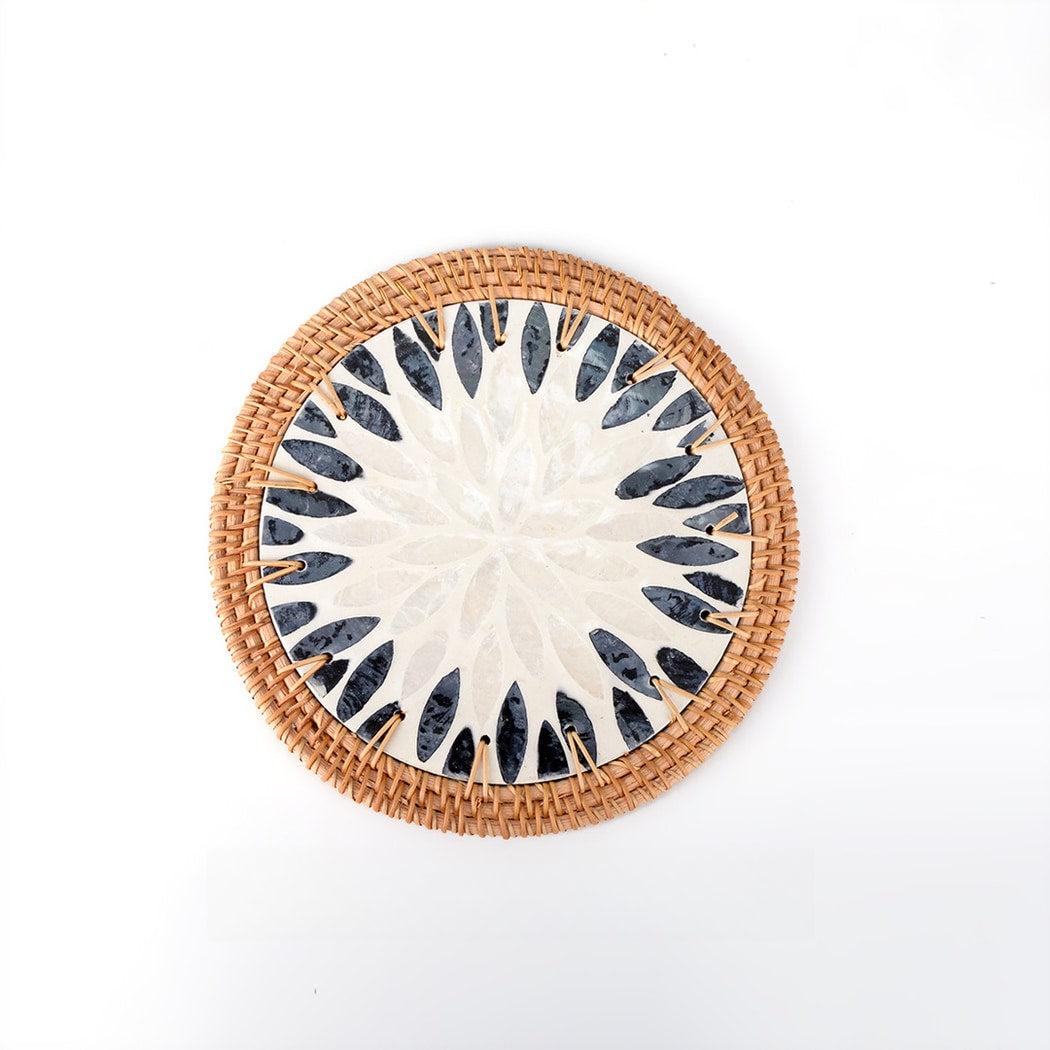 Thimara - Mosaic Style Floral Pattern Round Coaster