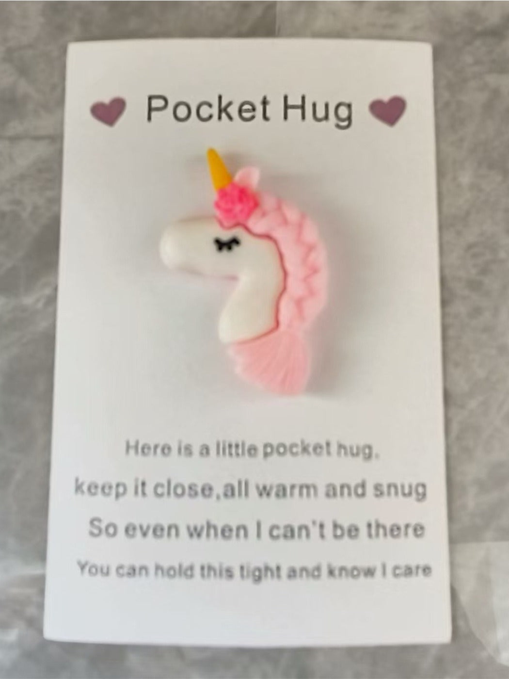 Taphug - Pocket Hug Unicorn pocket hug card and keepsake token