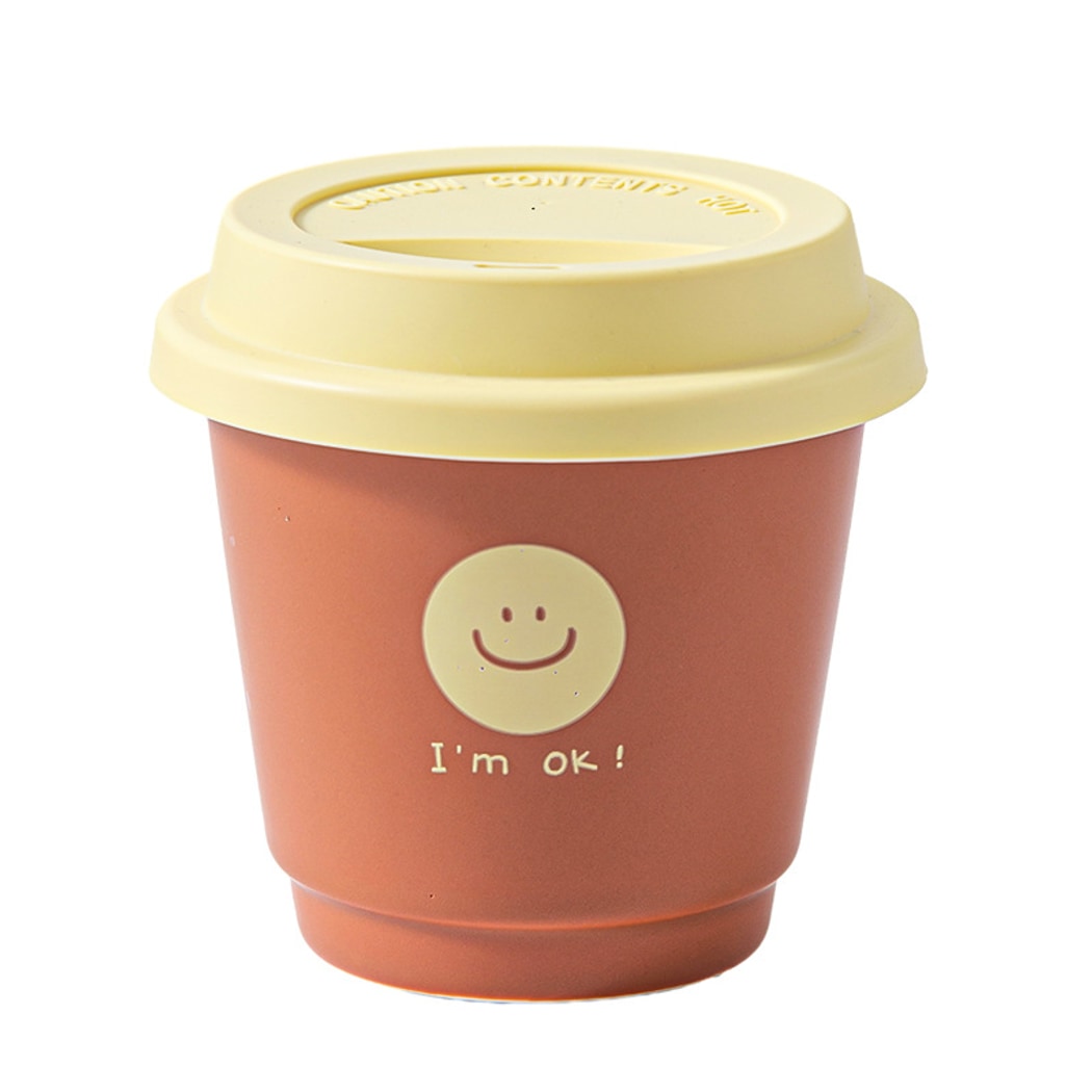 Mivora - Cute Round Smiley Lid Coffee Drinking Cup