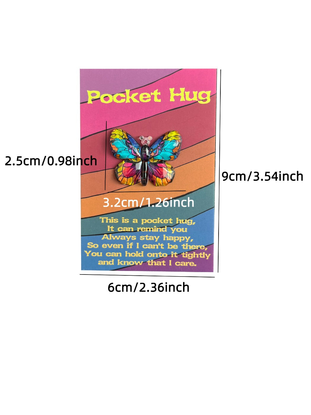 Taphug - Pocket Hug Painted Resin Butterfly pocket hug card and keepsake token view 5