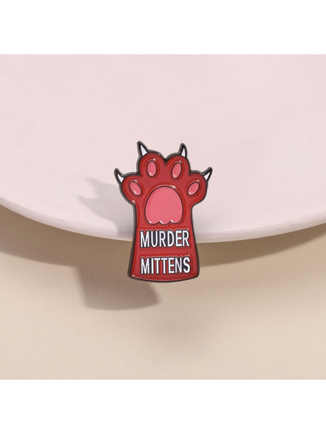 Pinori bear paw and cat paw brooch with cute animal design on white background