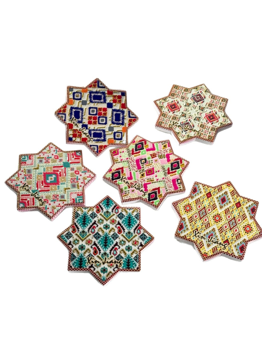 Thimara - Bohemian Aesthetic Octagonal Star  Ceramic Coaster