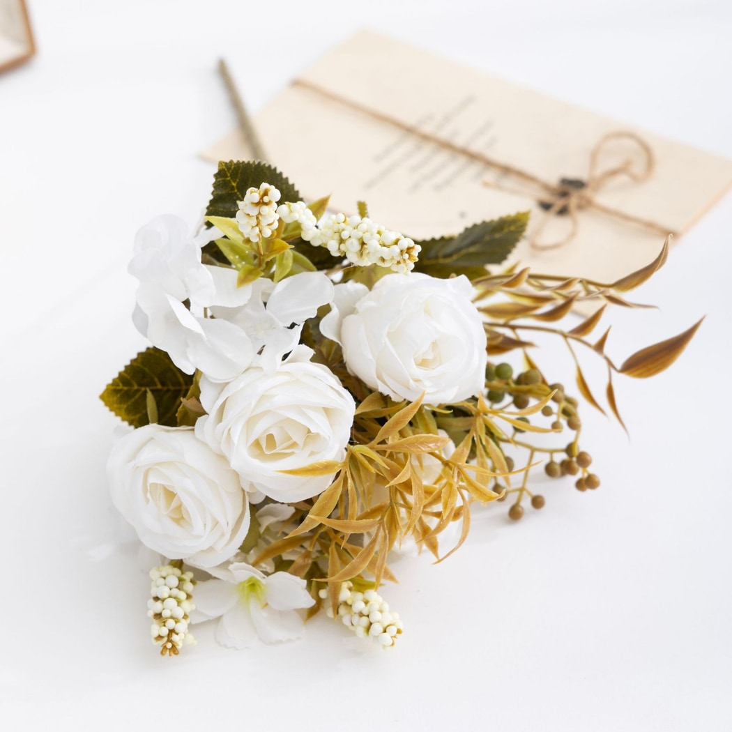 Roselle - Garden Style Decorative Artificial Rose Bouquet