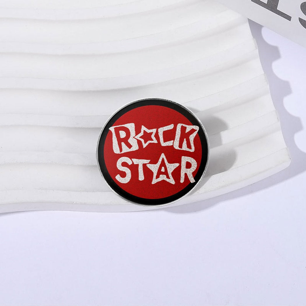 Pinori - Round Letter Motif Fashion Pin