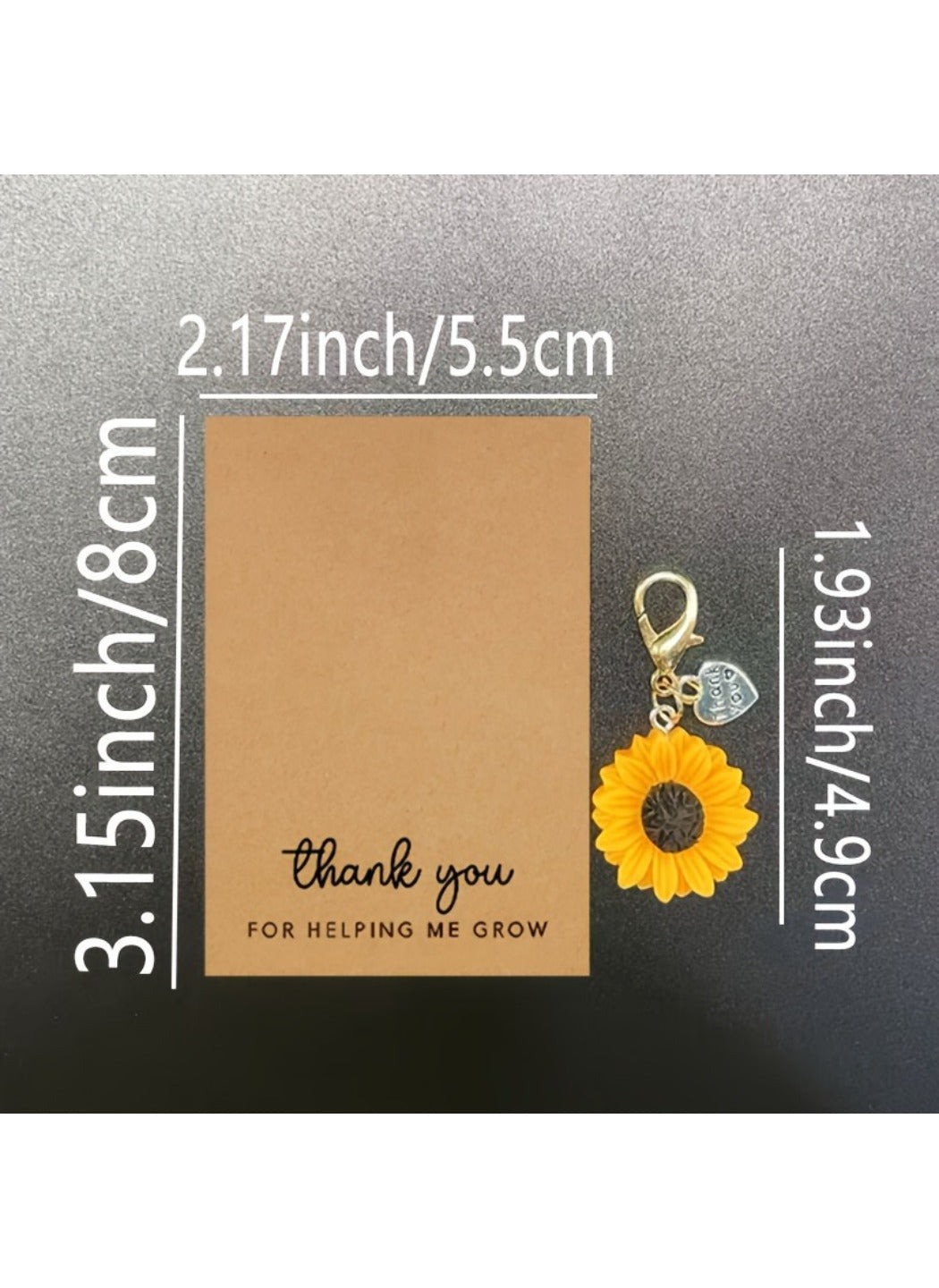 Taphug  - Alloy Pocket Hug Card Sunflower Heart Keychain