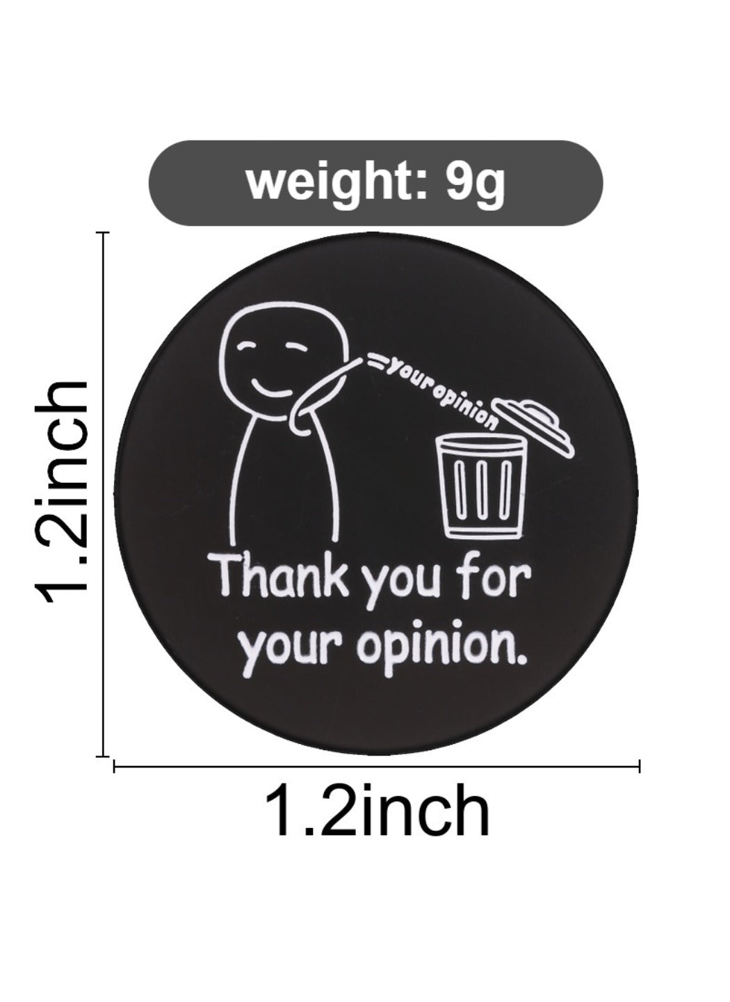 Pinori - Round Brooch Badge, Cute Cartoon Stick Figure Pin