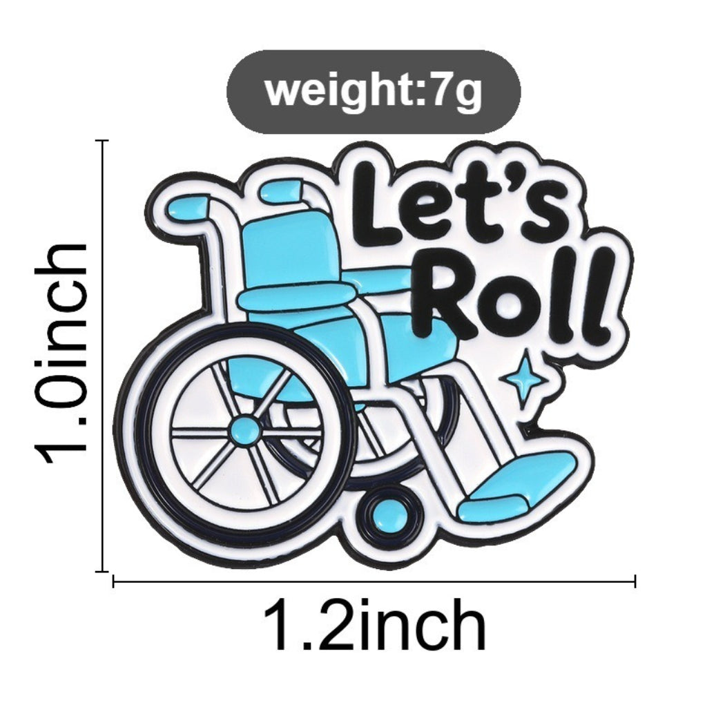 Pinori Let's Roll Wheelchair Enamel Pin